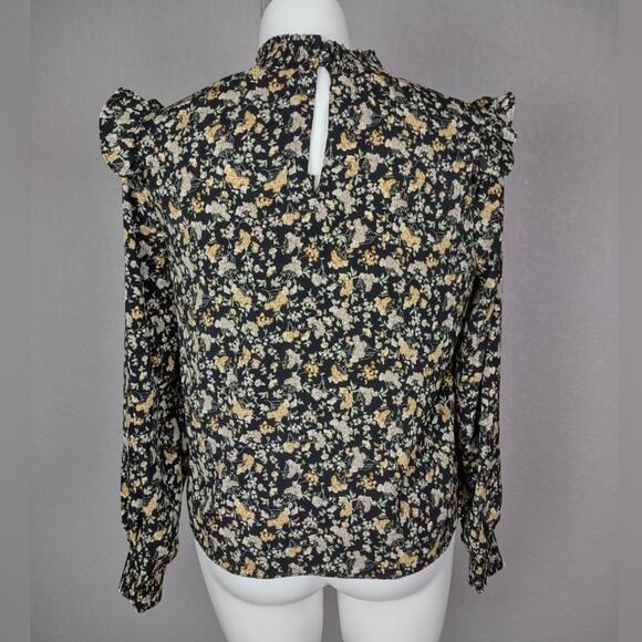 Vigoss Floral High Neck Ruffle Trim Blouse Size XXL Sold at Maurices - Picture 4 of 13
